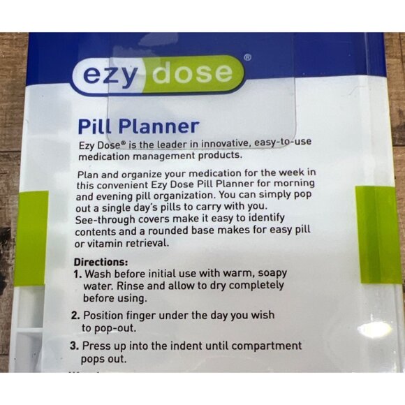 Ezy Dose Weekly AM/PM Pill Planner Organizer - Picture 3 of 3